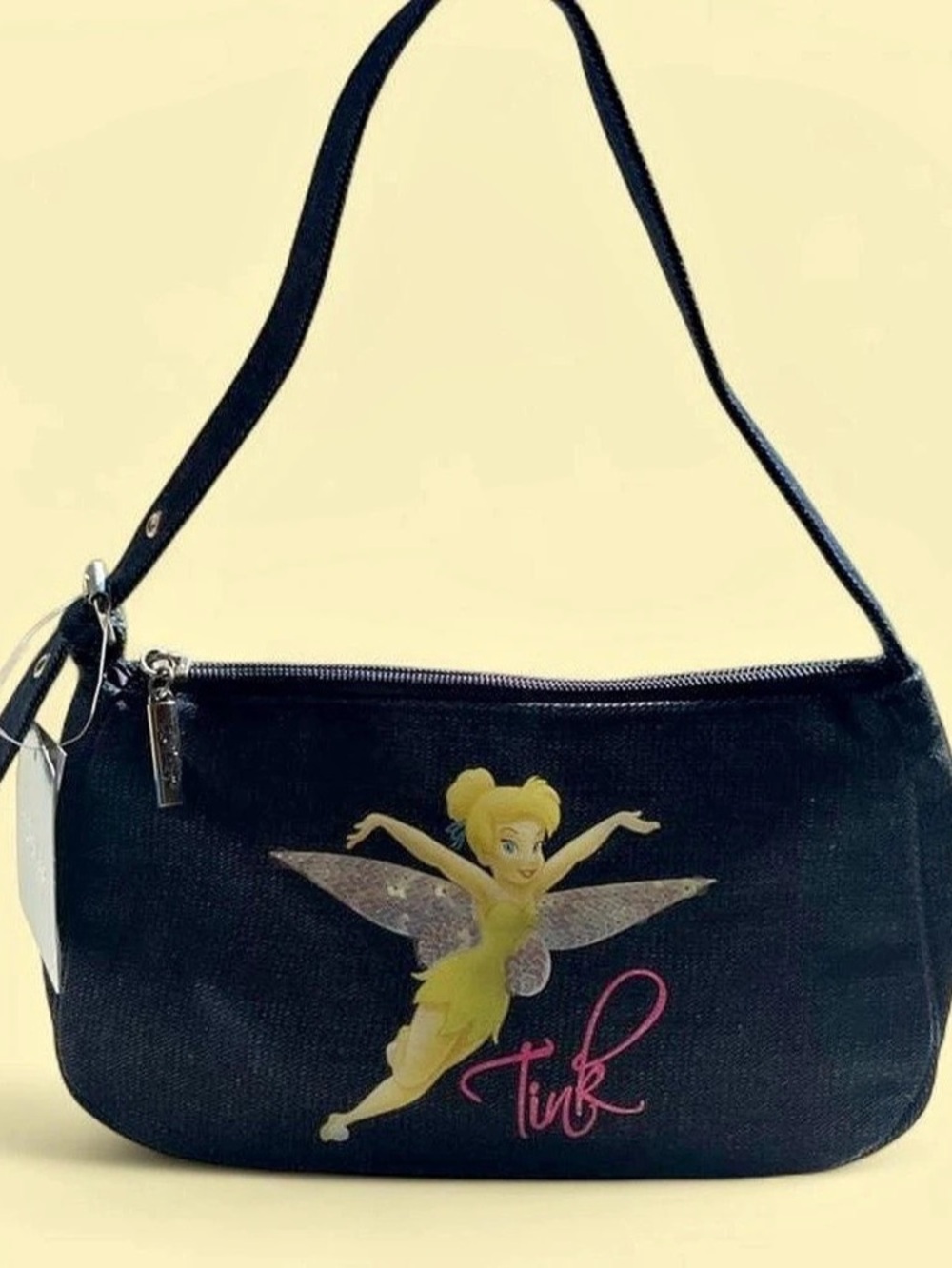 Disney Tinker Bell Black Shoulder Bag Purse from the 2000's New With Tags